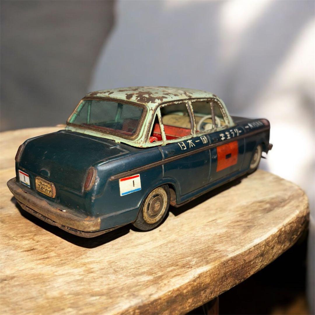 希少 ダットサン ブリキ AJSAA 学生ラリー ブリキ 全長約21cm 現状品