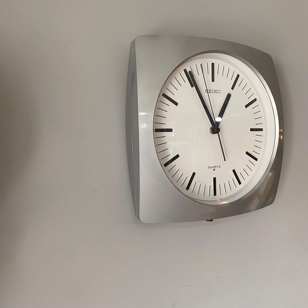 SEIKO リペイント　壁掛時計 ミッドセンチュリー　昭和レトロ　シルバー