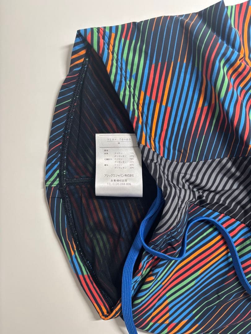 ASICS 競泳水着 マルチカラー ストライプ