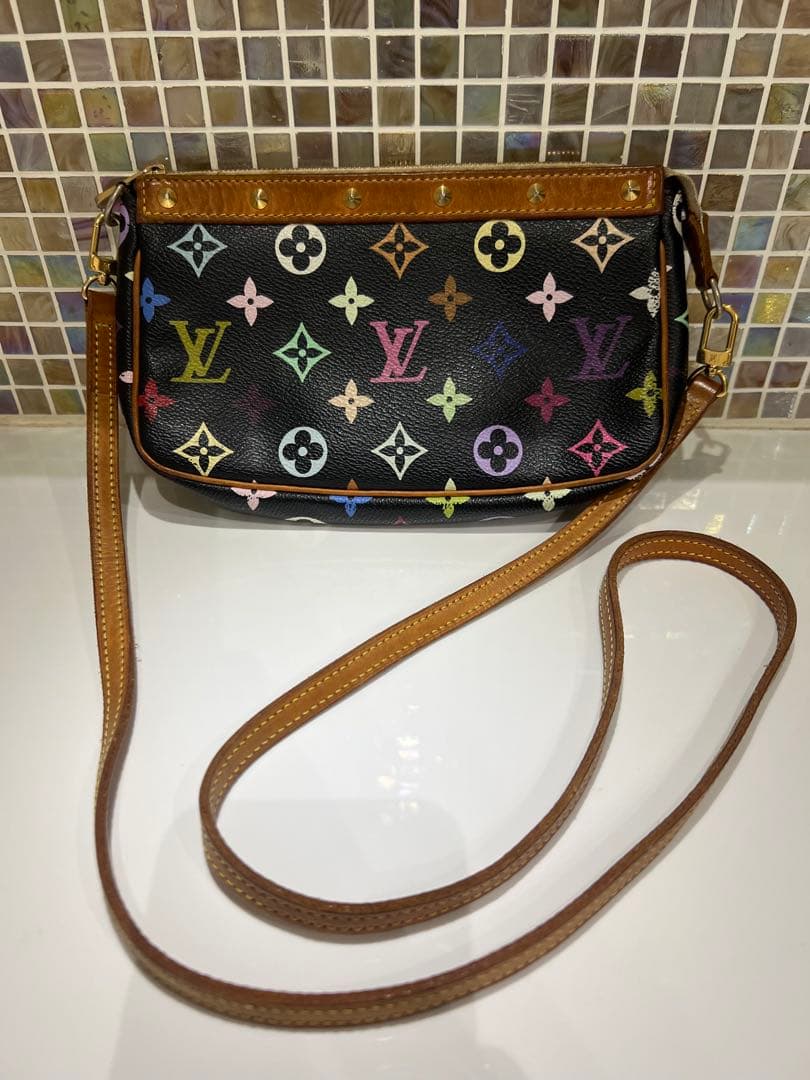 Louis Vuitton ルイヴィトン　黒マルチカラー ショルダーバッグ村上隆