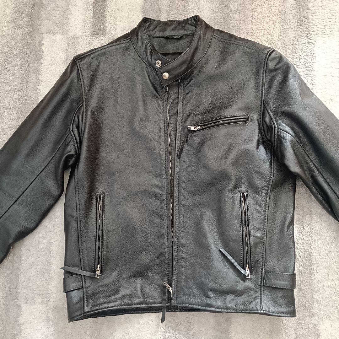 スイカ　Mo-LAWZ（皮の但馬屋）シングルライダース　水牛革　LL