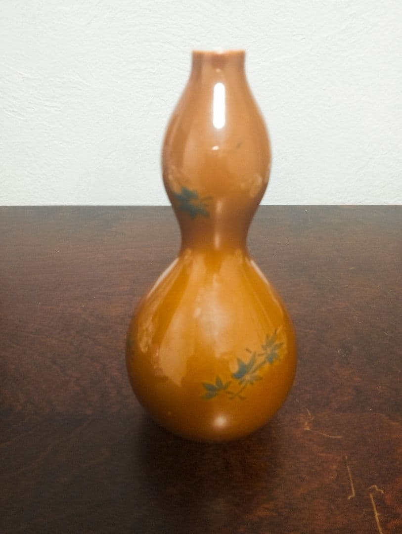 明治工芸品　瀬戸焼　川本桝吉　瓢箪花瓶　里帰り