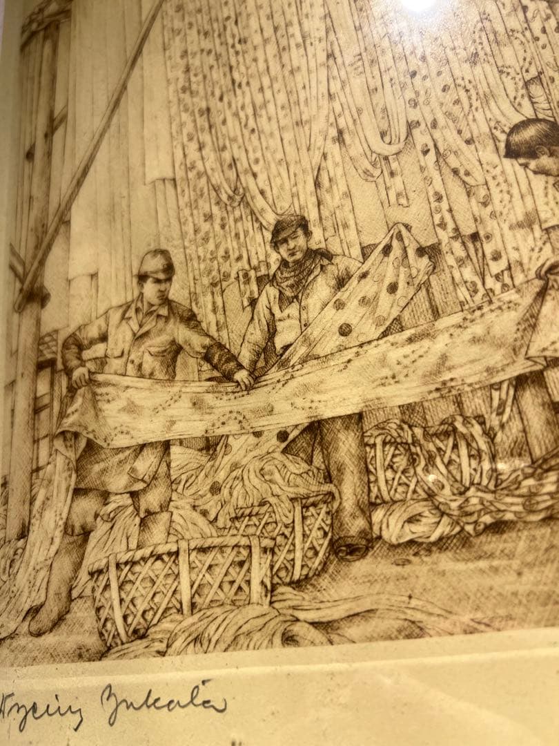 メゾチント「Opening Mantle」 銅版画