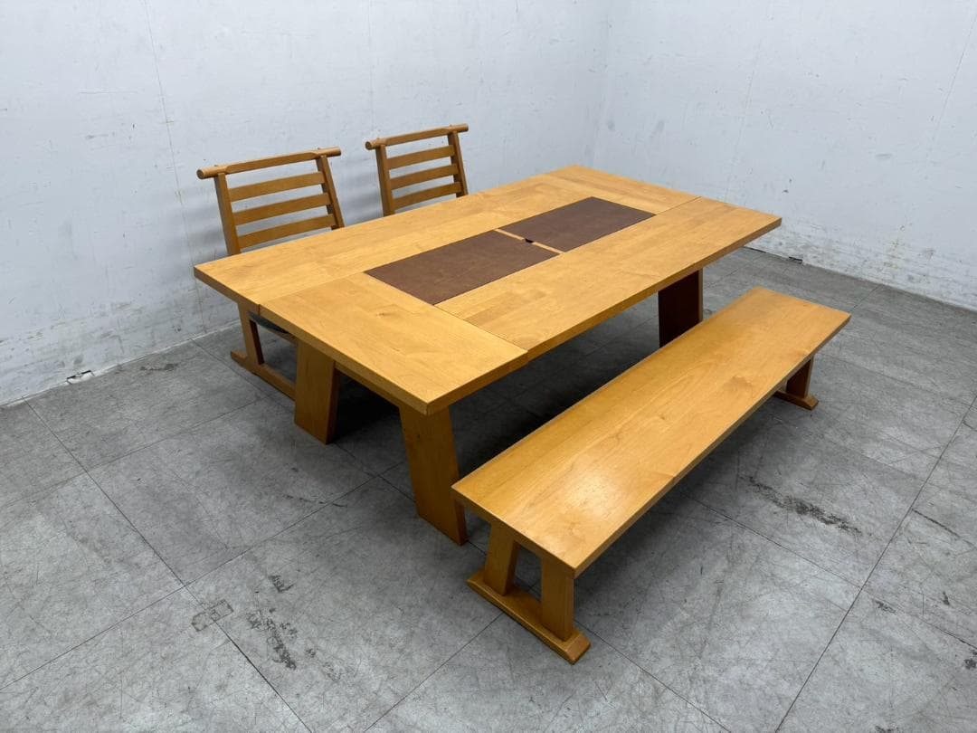 T6805☆静岡家具製作所☆四季☆65万☆低座ベンチダイニング4点セット