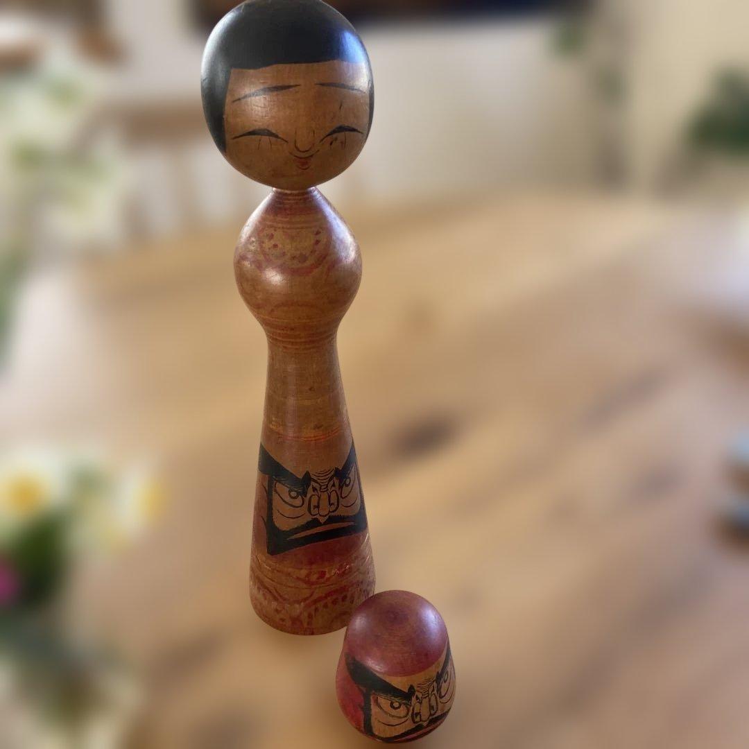 こけし 2点セット 笑顔のデザイン