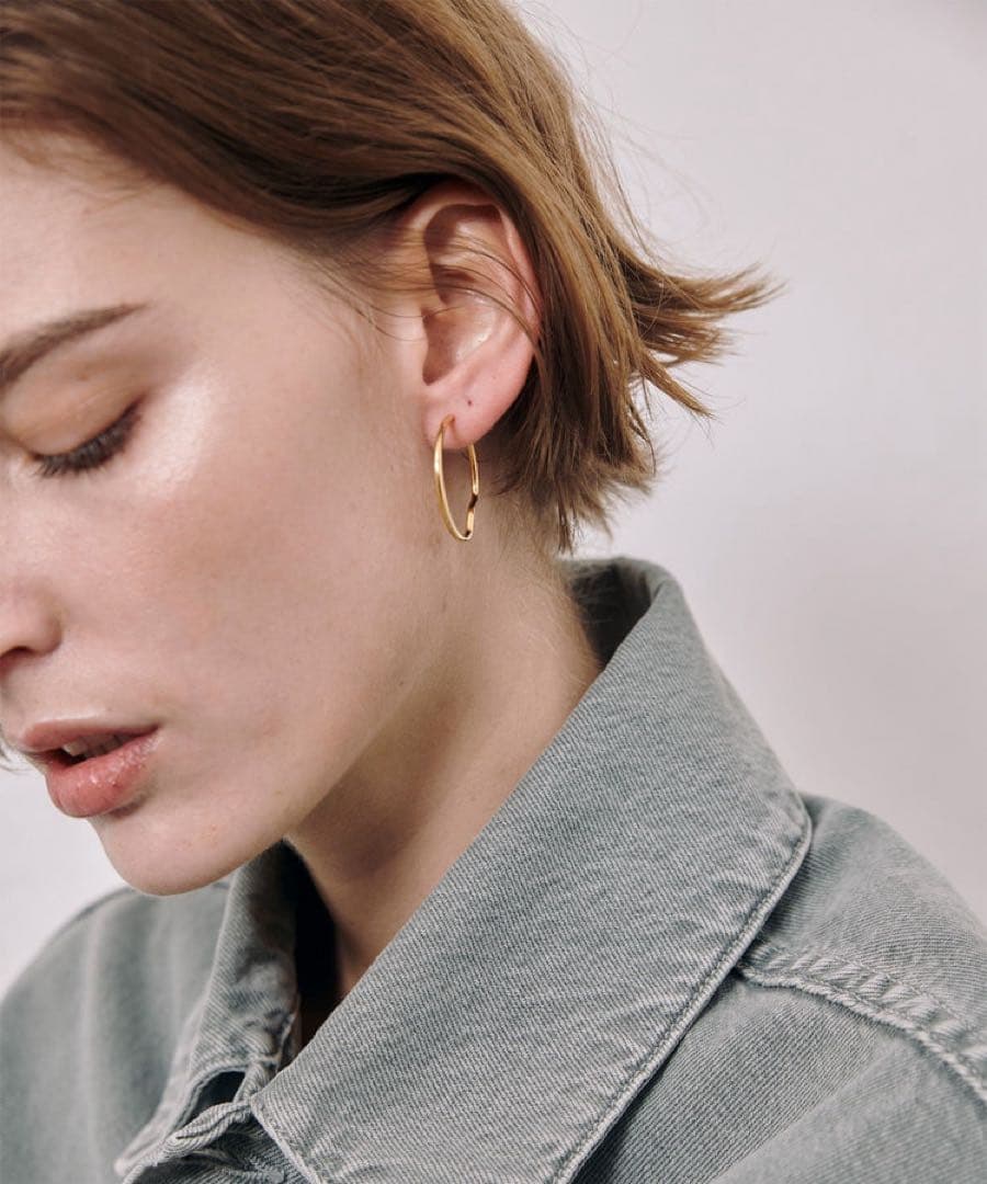 【美品】MARIA BLACK  25 HOOP GOLD