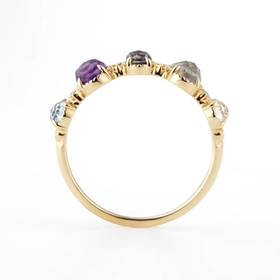 【未着用】agete アガット K10マルチストーンリング