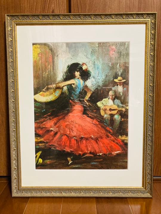 【レオニード・アフレモフ風】絵画 油絵 フラメンコ 女性