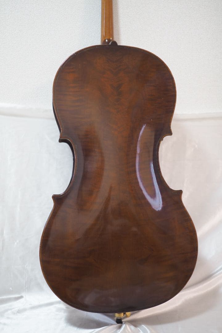メーカー不明 チェロ 4/4 虎杢 弓 ソフトケース付き