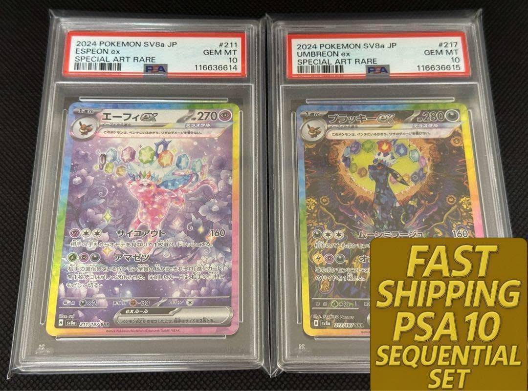 PSA 10 連番 エーフィ ブラッキー SAR テラスタルフェス SV8a