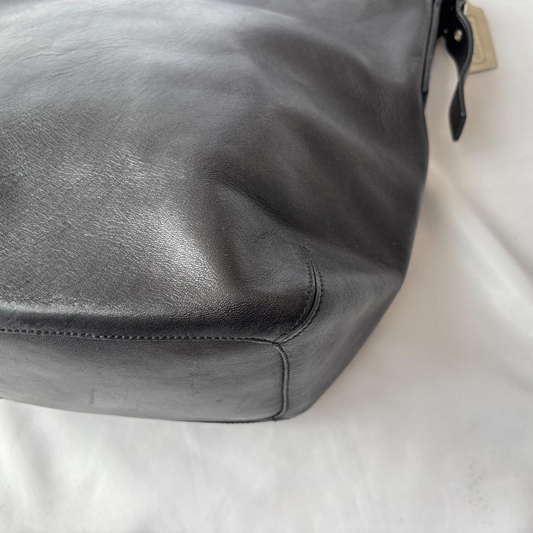 美品 コーチ ショルダーバッグ レザー 斜めがけ ブラック 9186