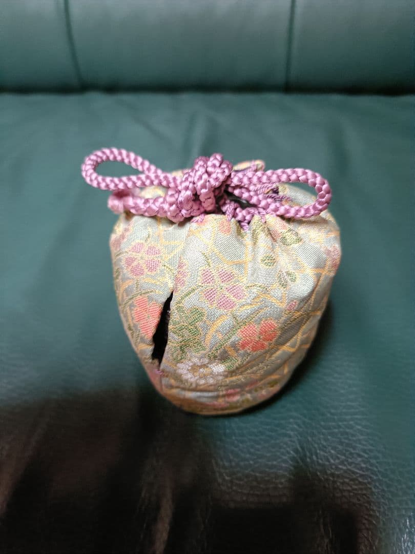 こより編み乾漆技法本金蒔絵棗茶道具 巾着袋付き