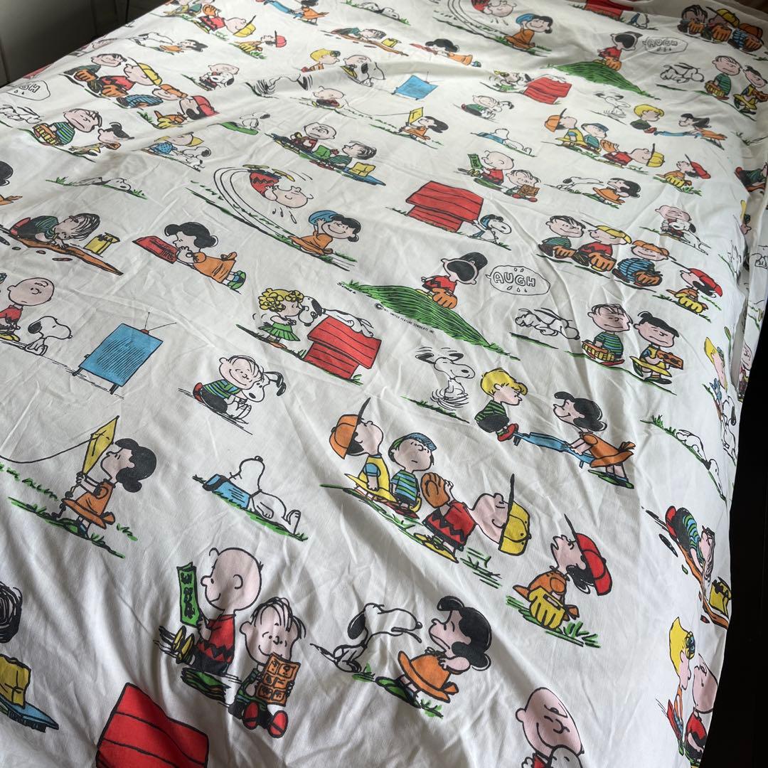USA製70’sヴィンテージpeanuts snoopyシーツ フライングエース