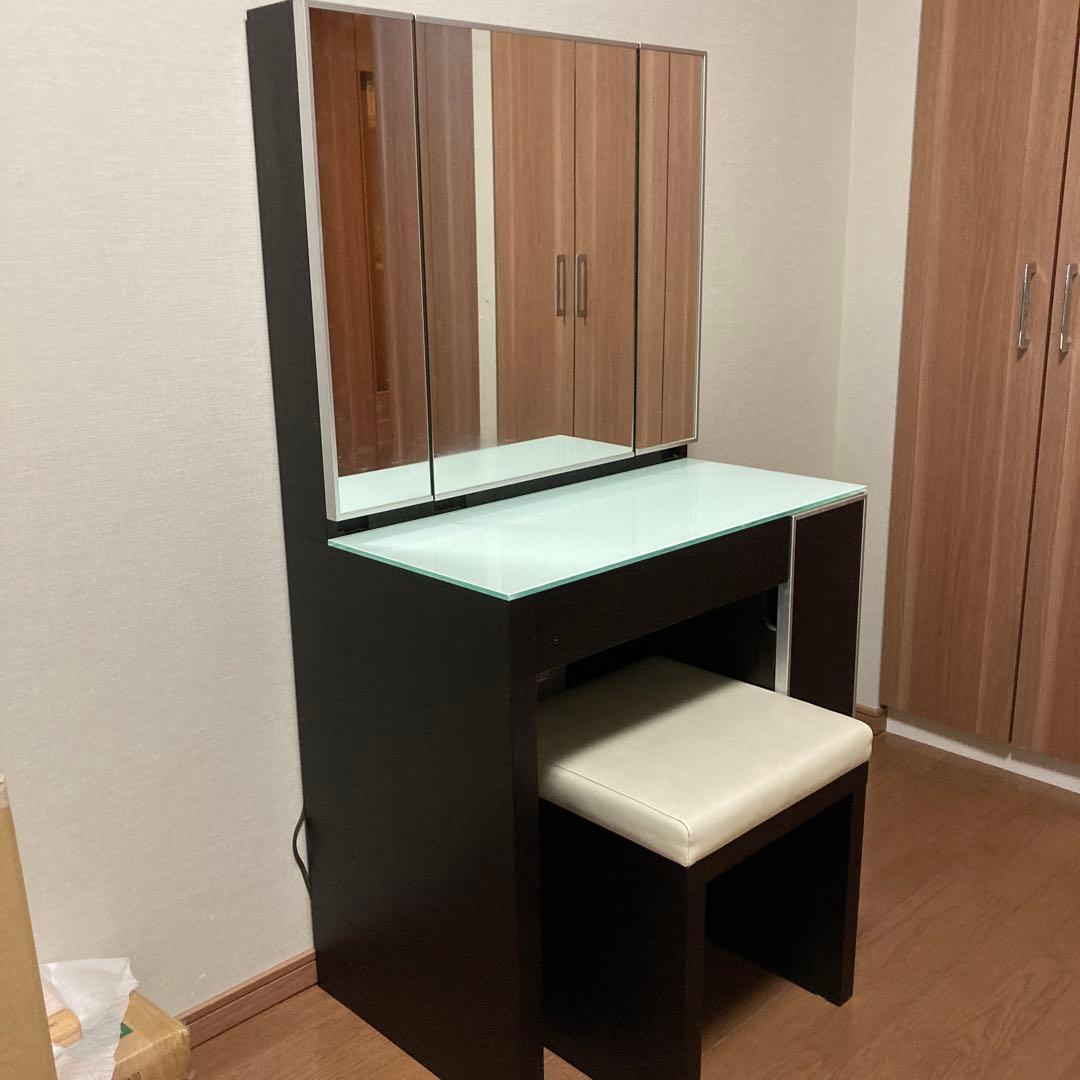 【とも】松永家具 ドレッサー 三面鏡 (スツール別)