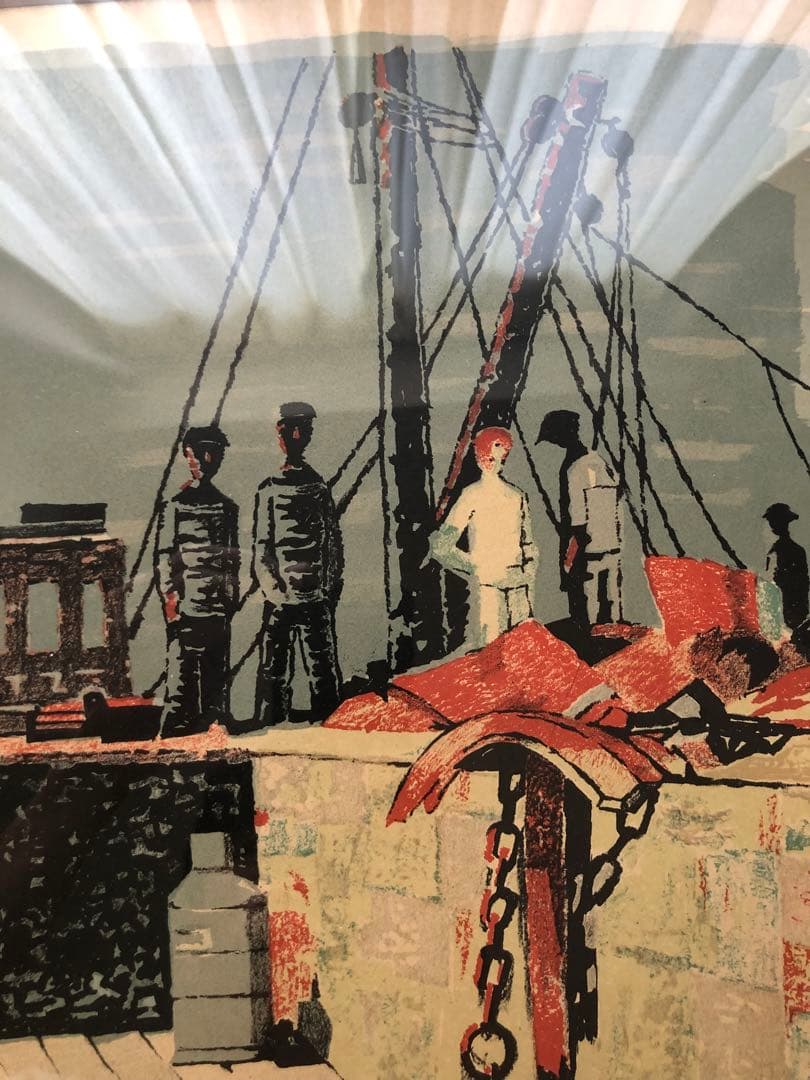 レア　北欧　axel olsson アクセル・オルソン　港　リトグラフ