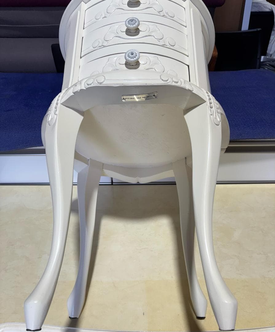 アンティーク風 猫脚 姫家具エレガントコモ ラウンド3段チェスト マホガニー材