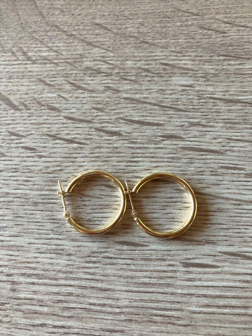 本日限定価格 K18 イエローゴールド フープピアス 2㎜×2cm 刻印有18金