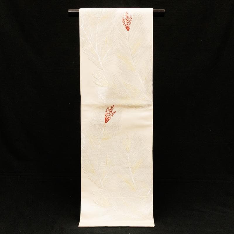 新品西陣名門織物正絹単彩織工芸「王朝松図」瑞宝文特撰錦箔豪華振袖兼礼装用袋帯