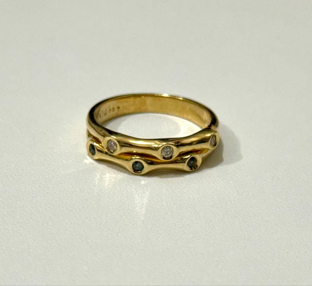 k18 サファイア12号リング