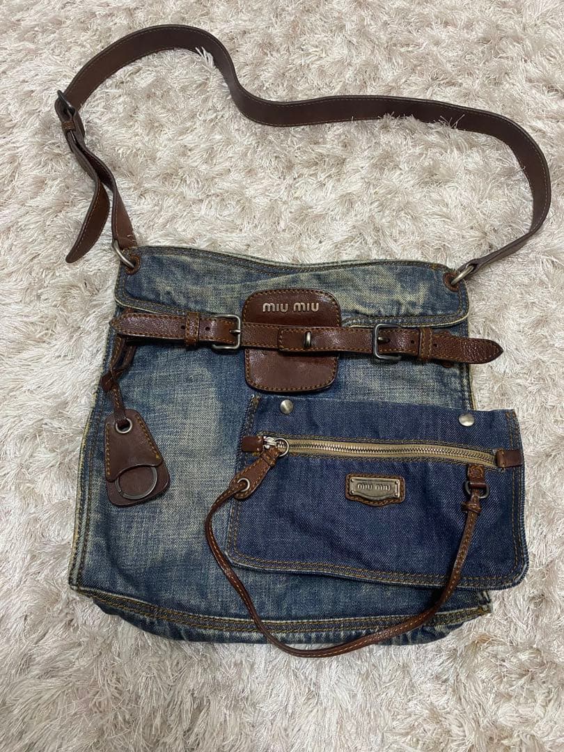 miu miu デニム　ショルダーバッグ