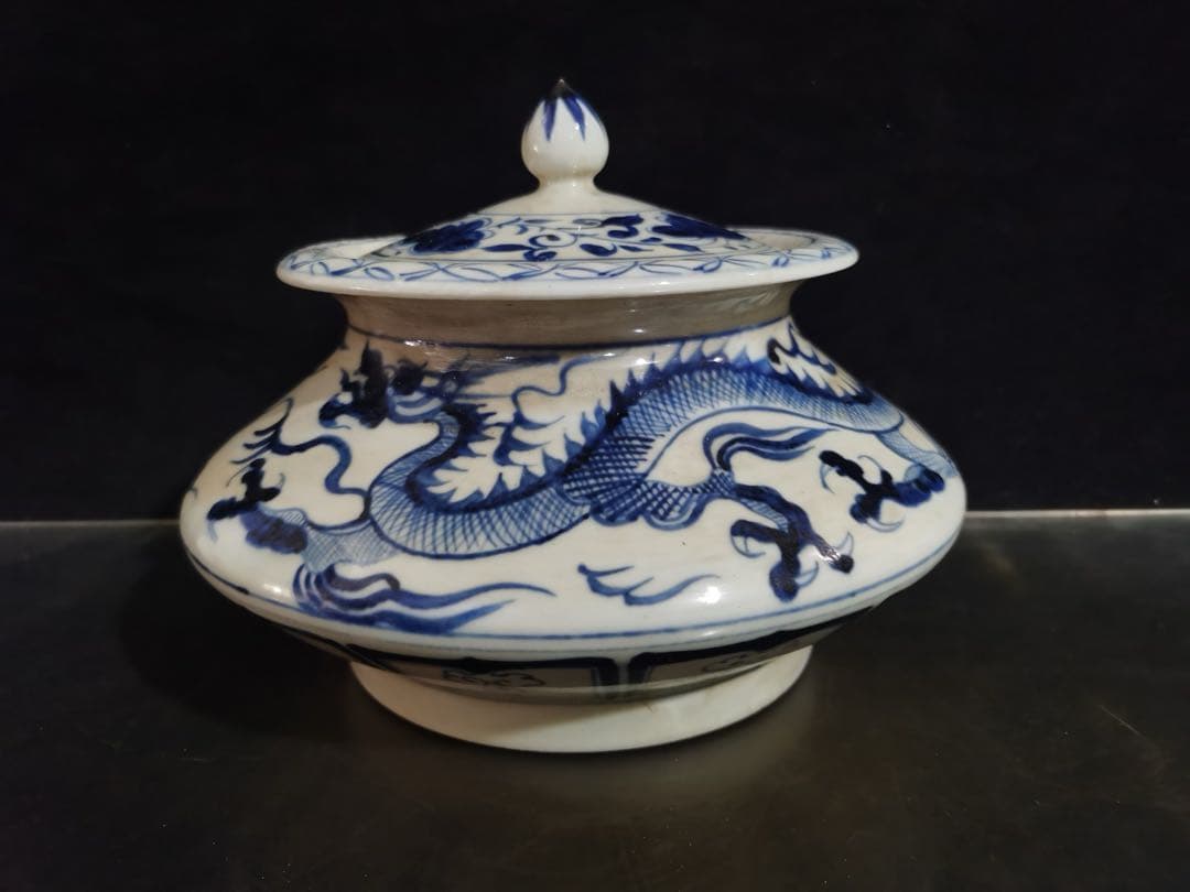 旧蔵　時代物　元時代　清花瓷 陶器