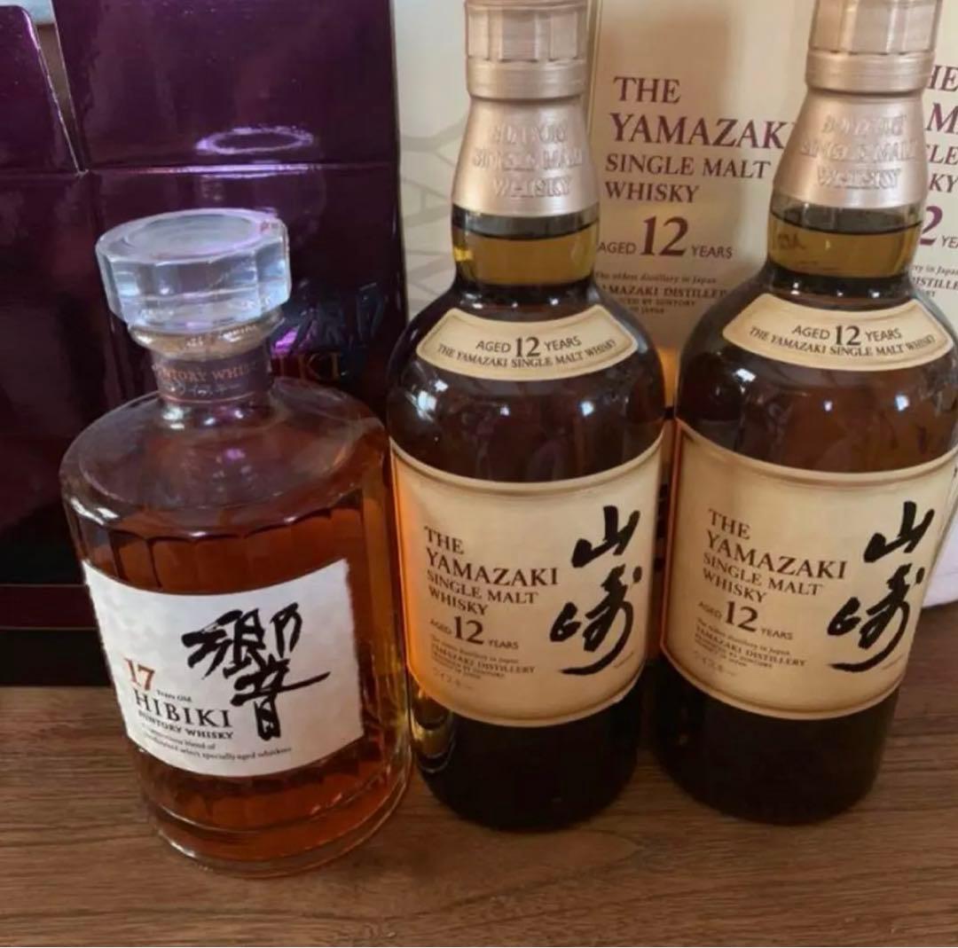 サントリー国産ウィスキー　山崎12年700m2本　響17年700m1本