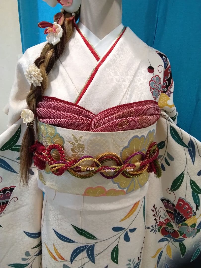 振袖フルセット、正絹振袖成人式、重ね衿、帯揚げ帯締め、西陣袋帯、襦袢