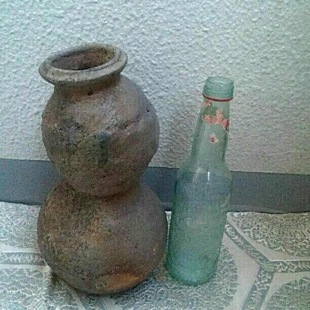 ❤❤　アンティーク　備前焼　徳利・瓢箪のような形をした　花瓶