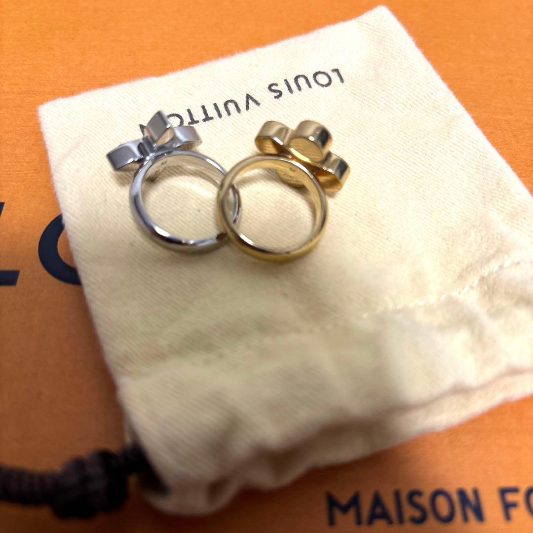 ルイヴィトン バーグ ラブレターズ フラワー リング 指輪　 ペア　セット