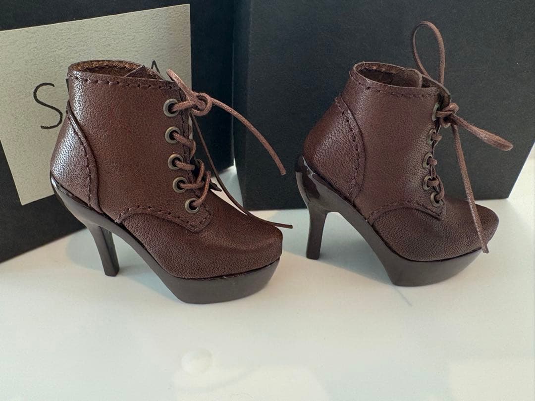 iMda4.3 ピンヒールブーツ ドールシューズ 靴 本革 人形 ハンドメイド