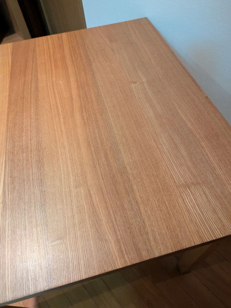 《送料込》無印良品 正方形 木製デスク 天然木 タモ材 廃盤 机 ダイニング