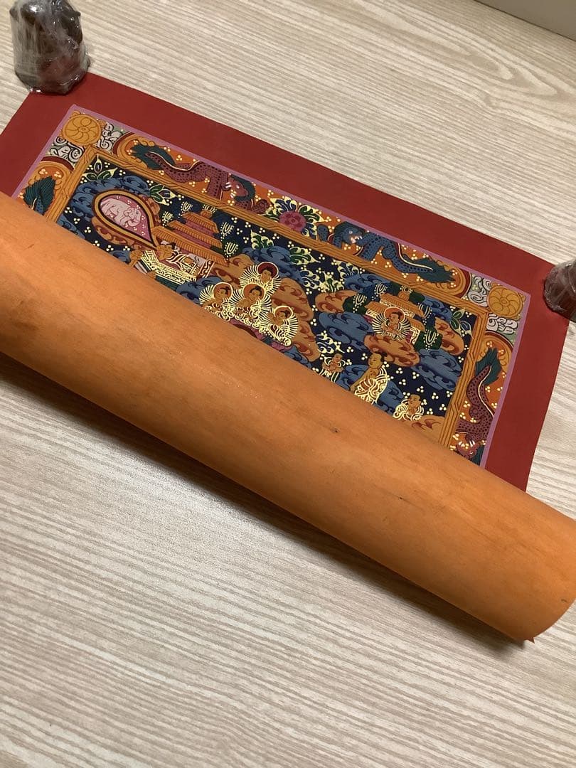 《 チベット密教　新品　1点物 》 手描き　曼荼羅　仏陀　釈迦　仏画　仏教　e1