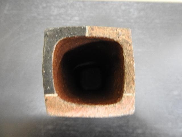 山本幸嗣　泥彩花入　共箱　MA374