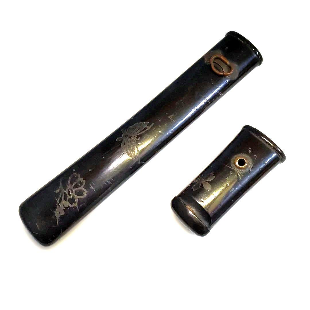 短刀用拵　外装　鞘と柄のみ　合口拵　牡丹に蝶