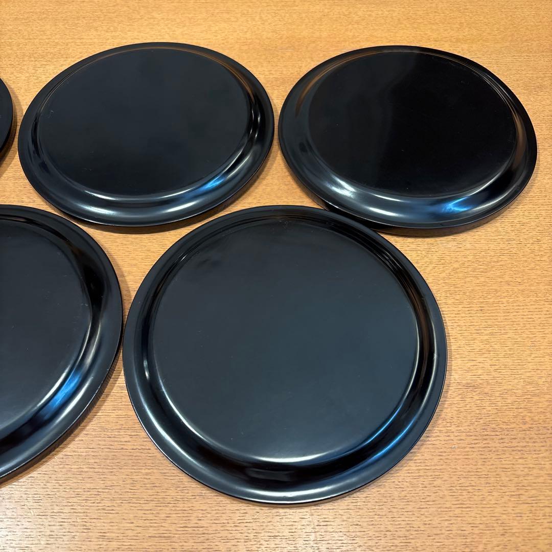 輪島塗 鳥 5枚 別柄 手書き 漆器 昭和初期 新品未使用品