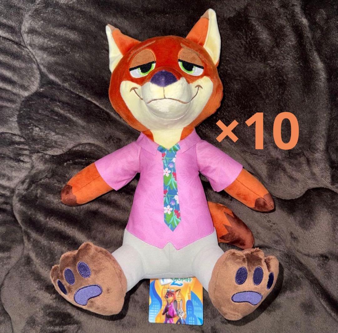 ズートピア2　Lぬいぐるみ 　ニック・ワイルド 10匹セット