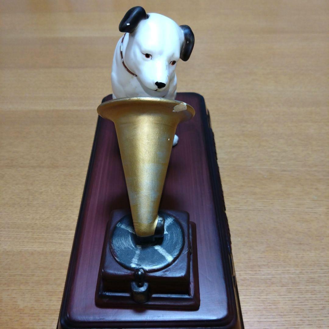 【昭和レトロ】◆ビクター犬◆蓄音機とニッパー台座付◆陶器製◆超稀少◆アンティーク