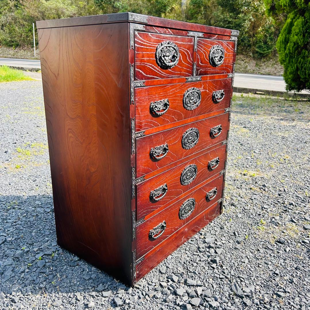 民芸箪笥　装飾金具　和箪笥　整理箪笥