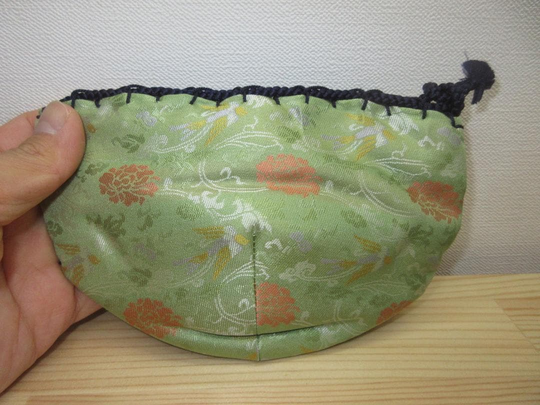 送料込【逢絢亭・新品】茶道具 三つ組仕覆 正絹 牡丹鳥緞子