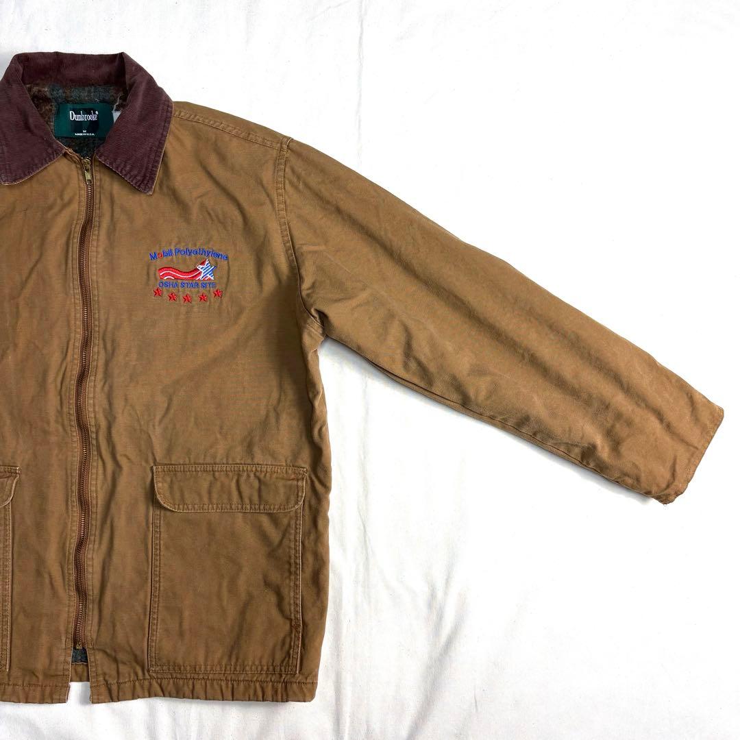 USA製ダンブルック ダックワークジャケット 企業ロゴ襟コーデュロイMキャメル