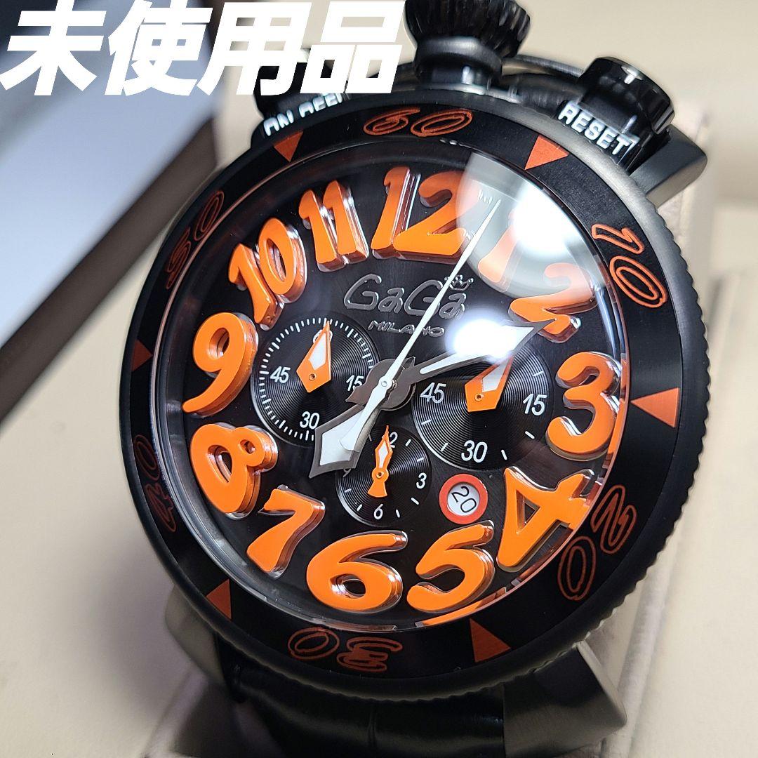 専用❗【未使用品】ガガミラノ　マヌアーレ48MM　社外レザーベルト　稼働品