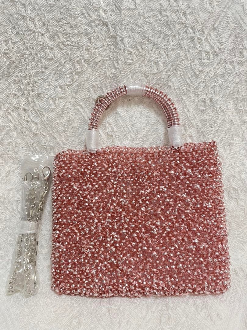 やーこ様の予約専用ページ　キラキラ　ビーズ　パーティーバッグ　ピンク