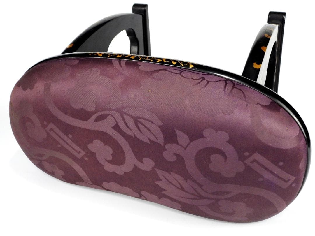 時代物 唐草金蒔絵 脇息 肘置 黒塗 木製