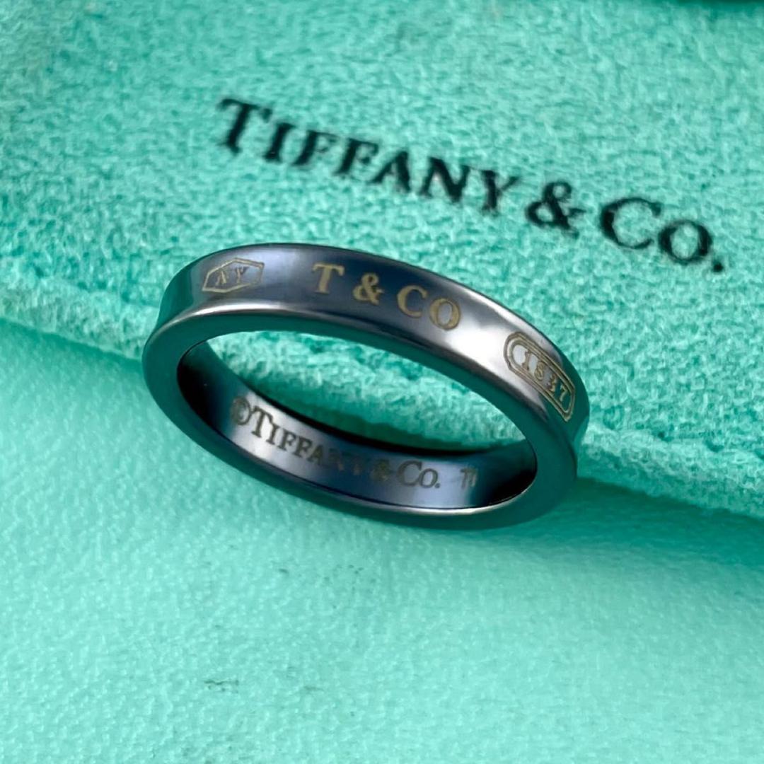 ティファニー 15号 1837 ナロー リング ブラック チタン XP6fe