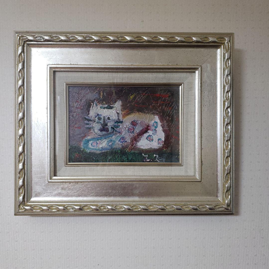 田中拓馬　油絵　猫