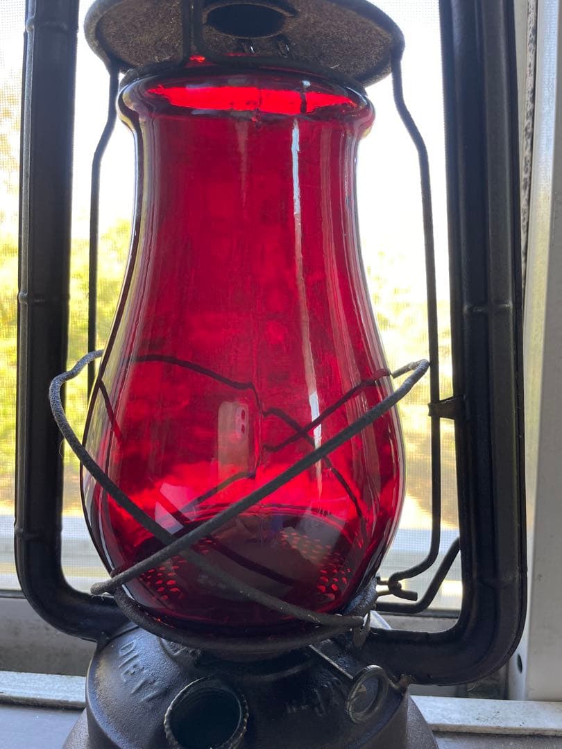 アンティーク　ランタン　デイツ　レッド　オイル　ランプ　100年　アメリカ　レア