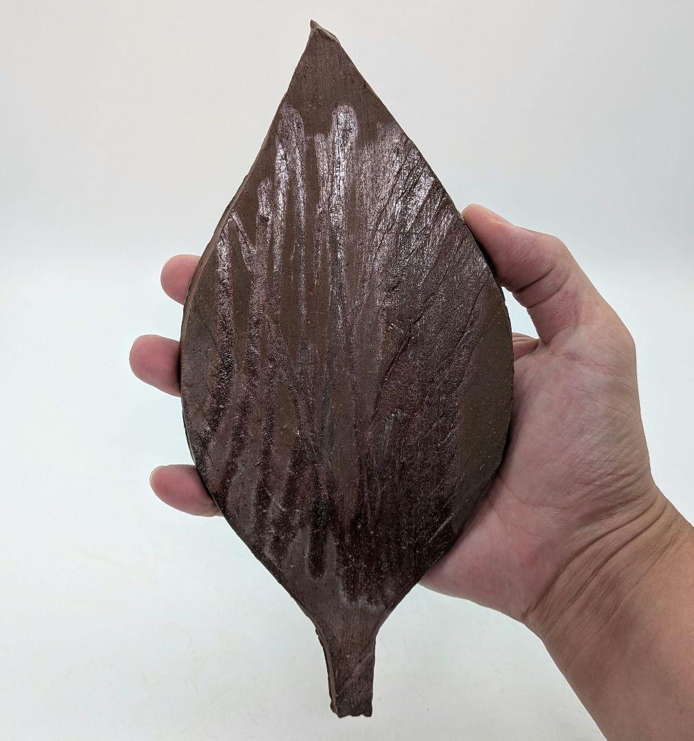 藤原陶臣 備前焼 葉皿5客 共箱 食器 菓子皿 菓子器 取り皿 銘々皿 緋襷