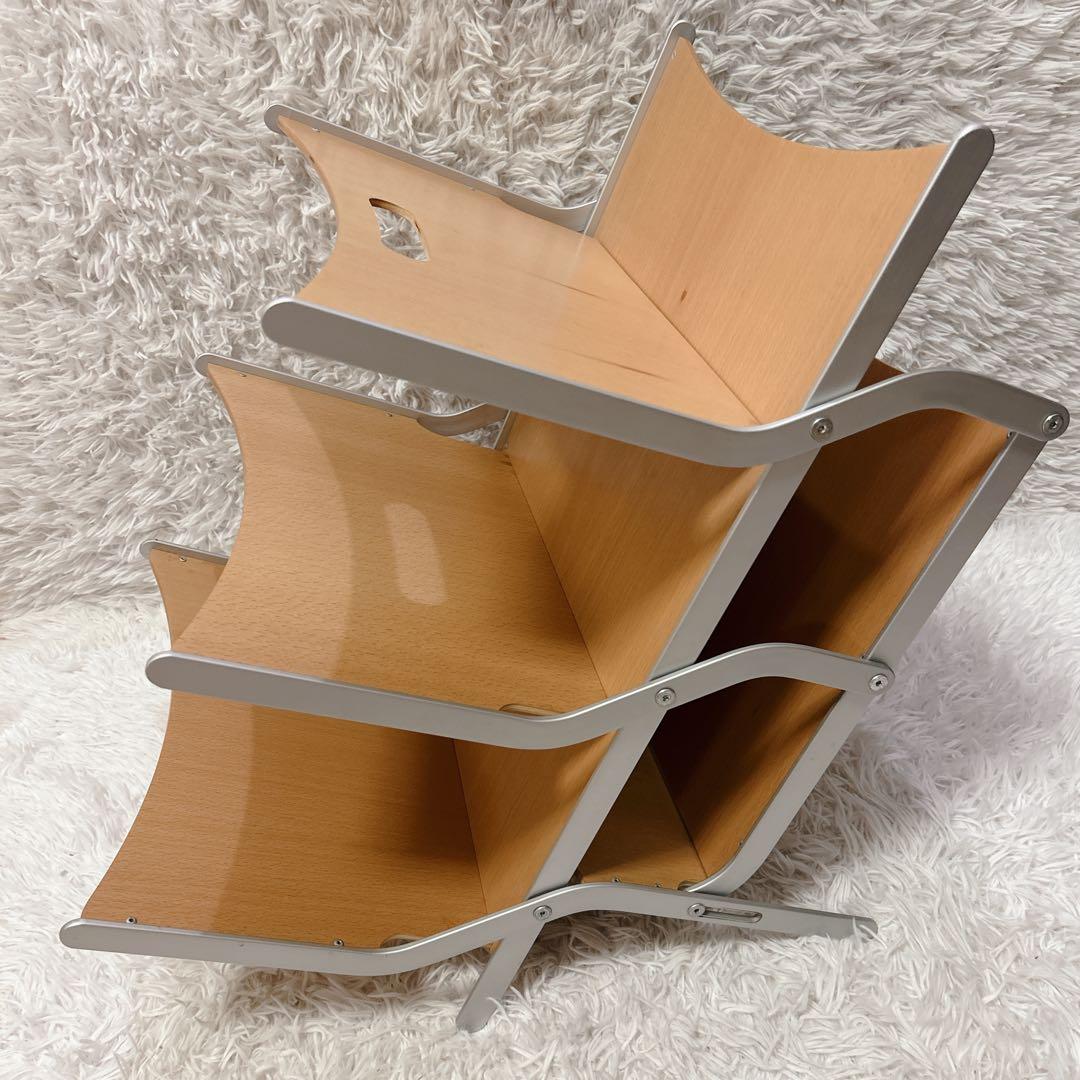 YCAMI イカミ 折りたたみ式 マガジンラック アルミ+ウッド