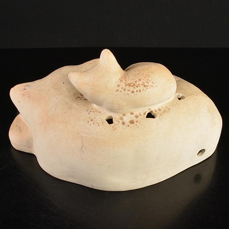 備前焼　古備前　白備前　猫　置物　M　R7151