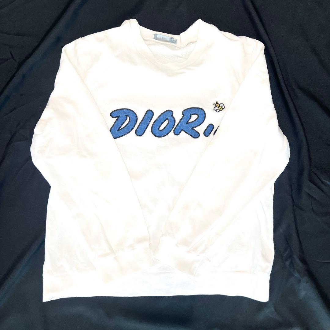 【美品】KAWS x Dior ロゴ クルーネック スウェット ホワイト12＋